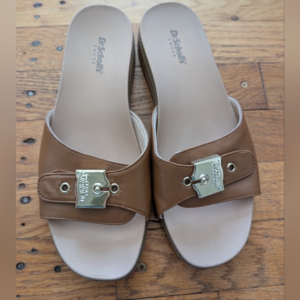 Dr. Scholl's Tan Flex Slide Sandals